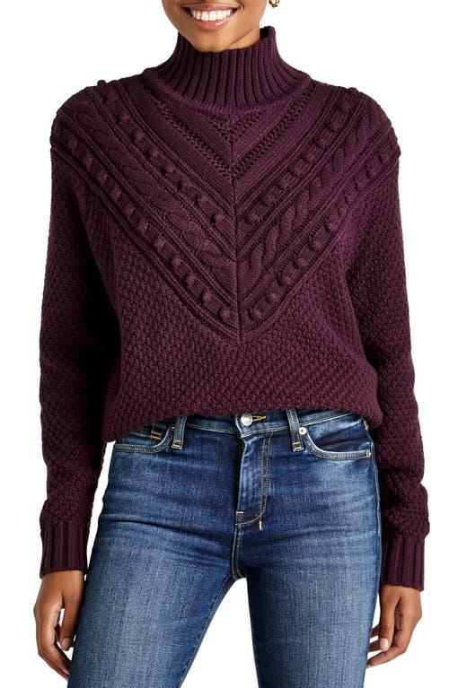 Splendid Maggie Mixed Stitch Mock Neck Sweater Product Image