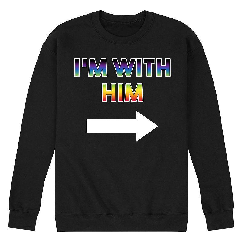 Mens Im With Him Fleece Sweatshirt Pink Product Image