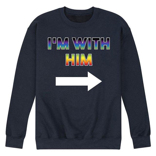 Mens Im With Him Fleece Sweatshirt Pink Product Image