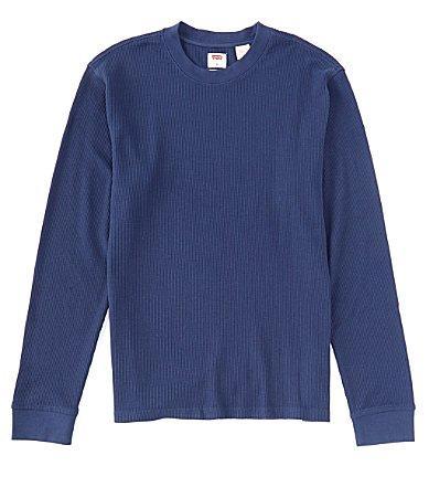 Mens Levis Long Sleeve Standard Fit Thermal T-Shirt Blue Blazer Product Image