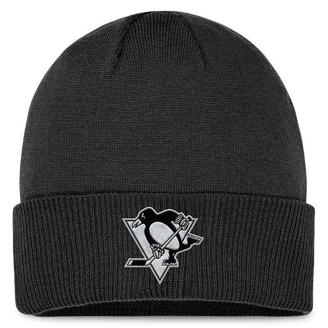 Mens Fanatics Branded Pittsburgh Penguins Authentic Pro Road Metallic Cuffed Knit Hat Product Image