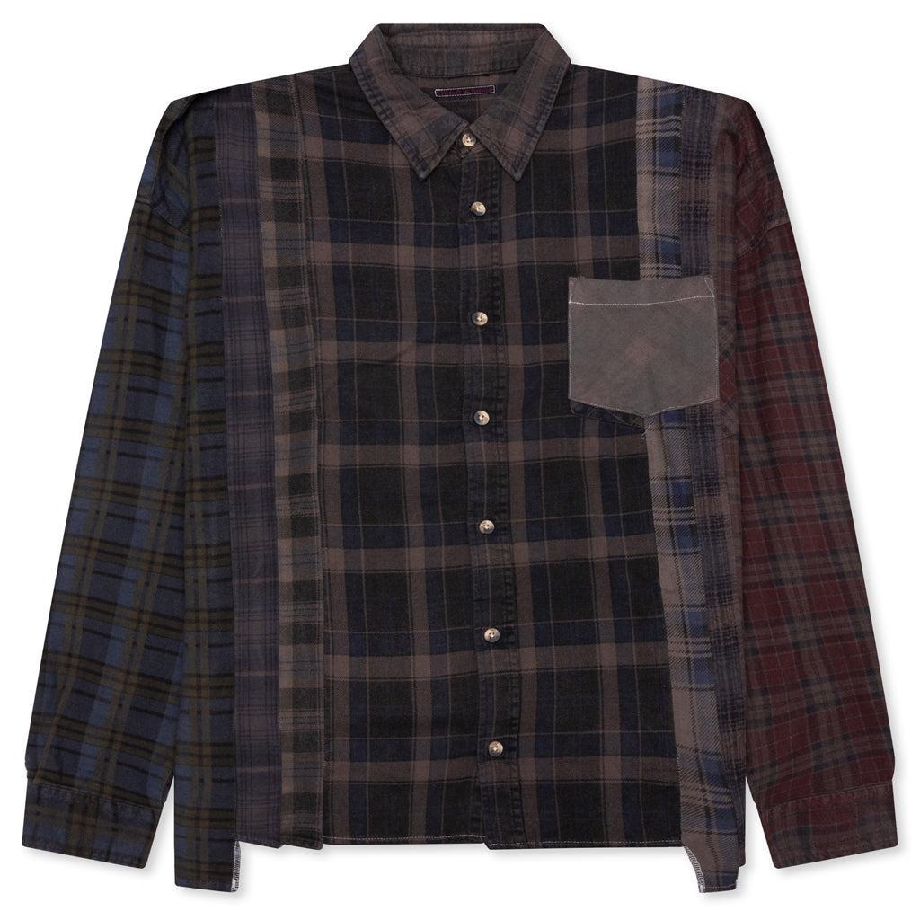 Over Dye 7 Cuts Wide Shirt - Brown Male Product Image