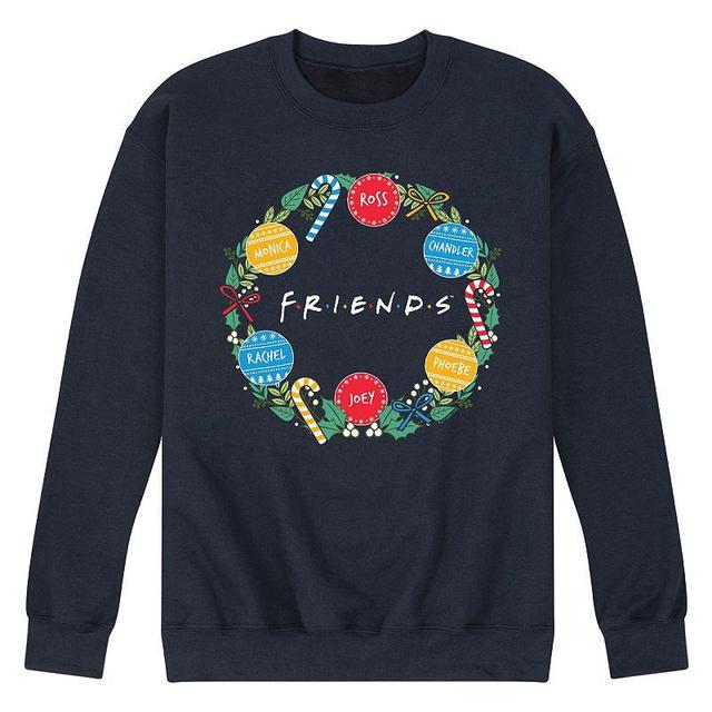 Mens Friends Logo Wreath Fleece Sweatshirt Blue Product Image