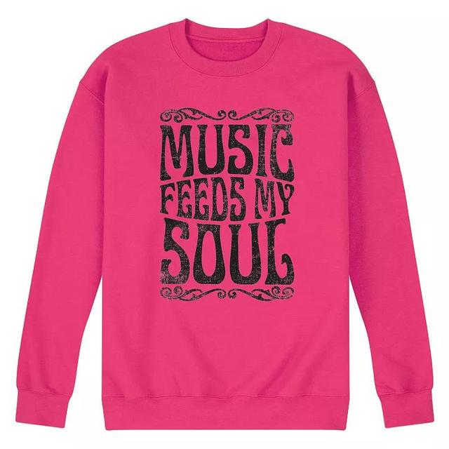 Mens Music Feeds My Soul Fleece Sweatshirt Grey Gray Product Image