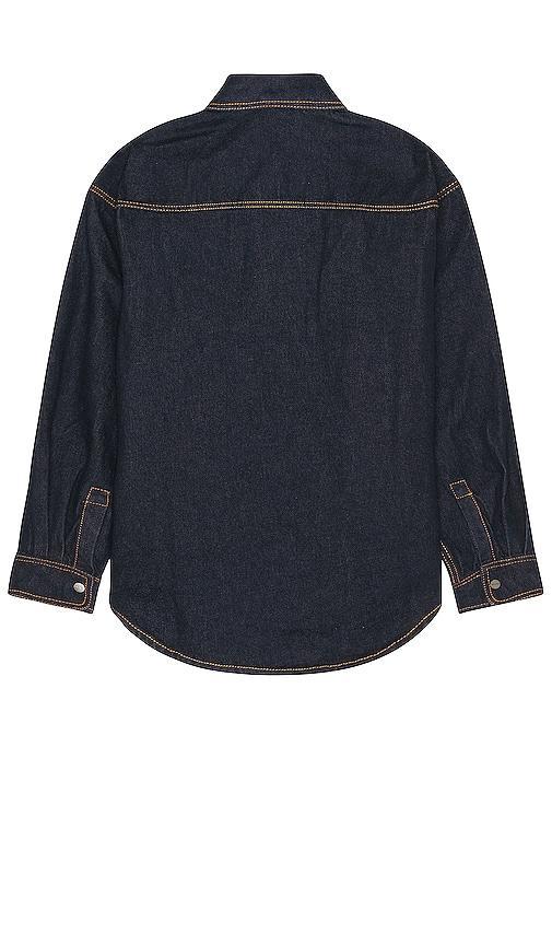 Palm Angels Logo Wash Denim Shirt Denim-Dark. (also in M). Product Image