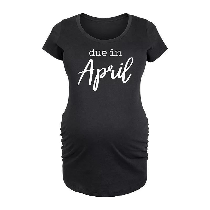 Maternity Due In April Graphic Tee, Womens Product Image