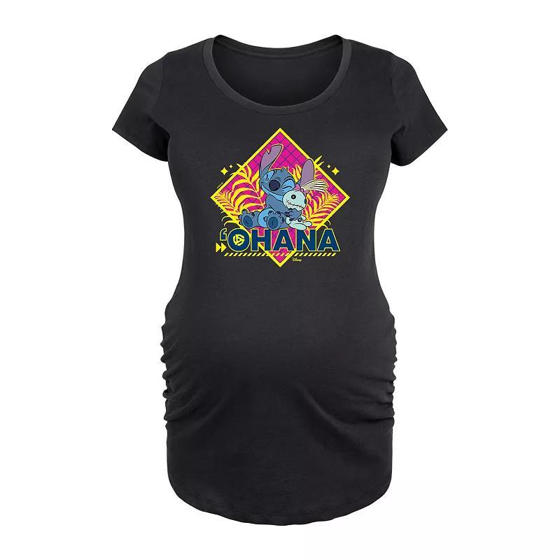 Disneys Lilo & Stitch Maternity Ohana Graphic Tee, Womens Product Image