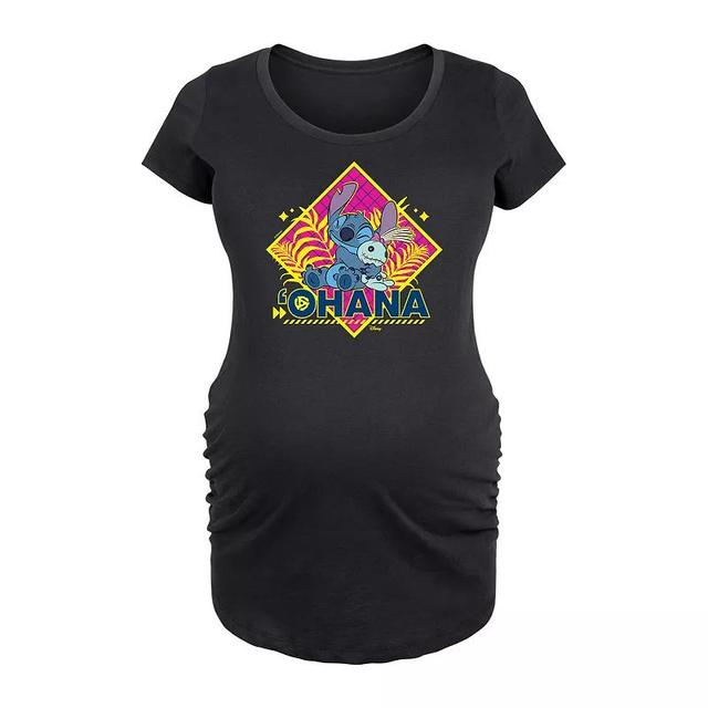 Disneys Lilo & Stitch Maternity Ohana Graphic Tee, Womens Product Image