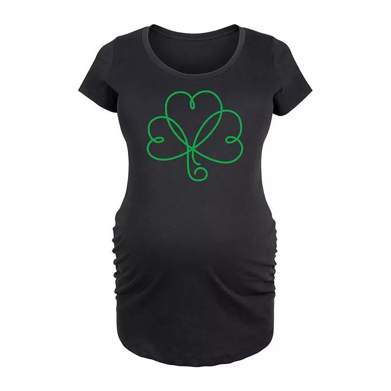 Maternity Shamrock Hearts Line Art Graphic Tee, Womens Product Image