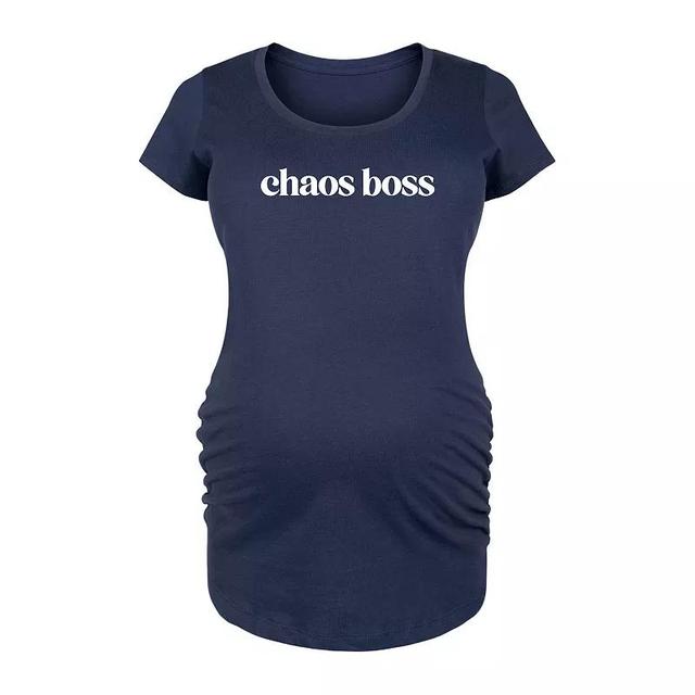 Maternity Chaos Boss Graphic Tee, Womens Blue Product Image