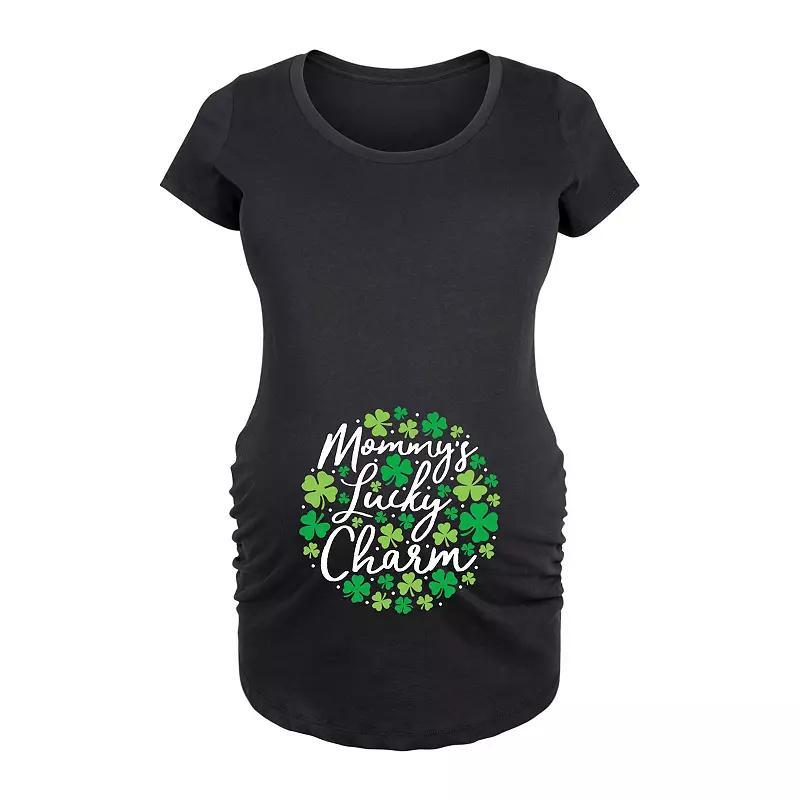 Maternity Mommys Lucky Charm Graphic Tee, Womens Product Image