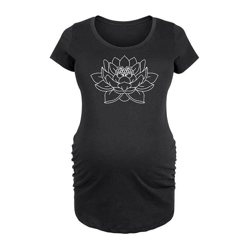 Maternity Lotus Flower Outline Graphic Tee, Womens Product Image