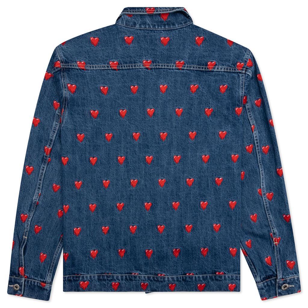 Logo Pattern Denim Jacket - Washed Blue Male Product Image