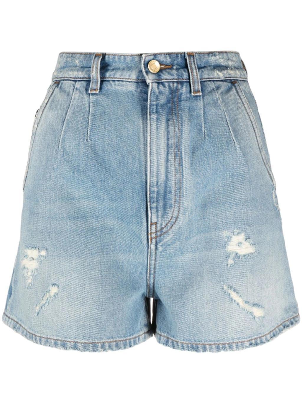 High-waisted Denim Shorts In Multicolor product image