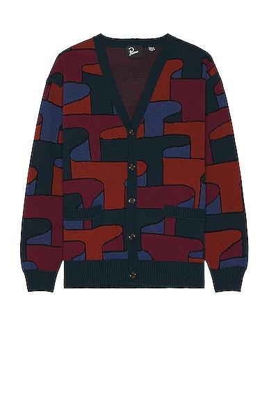 By Parra Canyons All Over Knitted Cardigan in Multi - Navy. Size M (also in L, S, XL/1X). Product Image