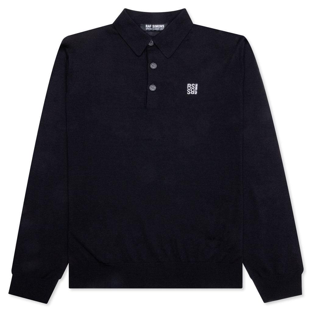 Knit Polo Shirt w/ Contrast Embroidery - Dark Navy Male Product Image