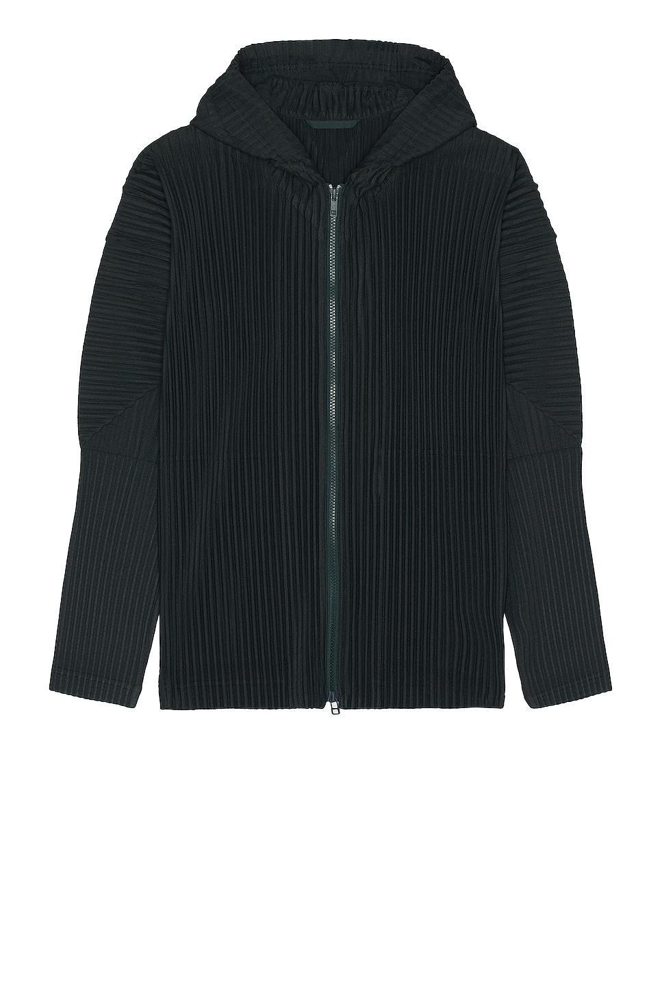 Homme Plisse Issey Miyake Issey Miyake Pleated Zip Hoodie in Dark Green - Green. Size 3 (also in ). Product Image