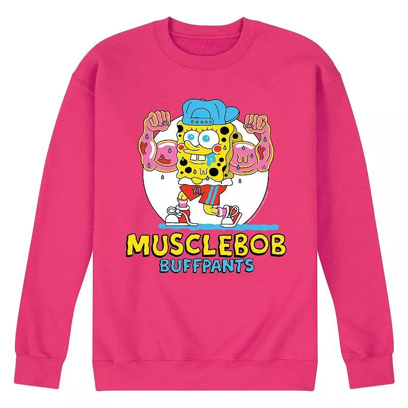 Mens SpongeBob SquarePants Musclebob Fleece Sweatshirt Product Image