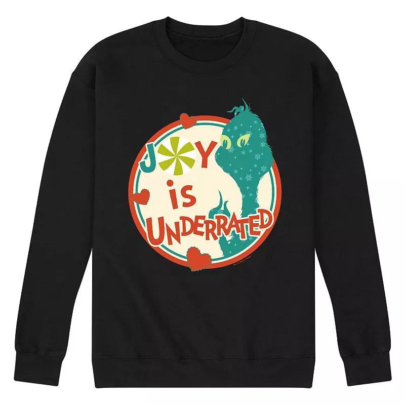 Mens Dr. Seuss The Grinch Joy Is Underrated Fleece Sweatshirt Product Image