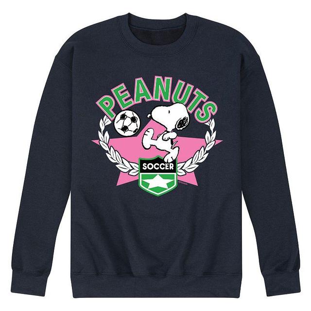 Mens Peanuts Soccer Sweatshirt Blue Product Image