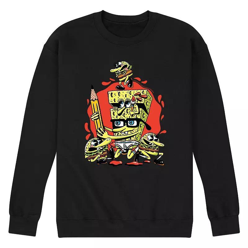 Mens SpongeBob SquarePants Fleece Sweatshirt Product Image