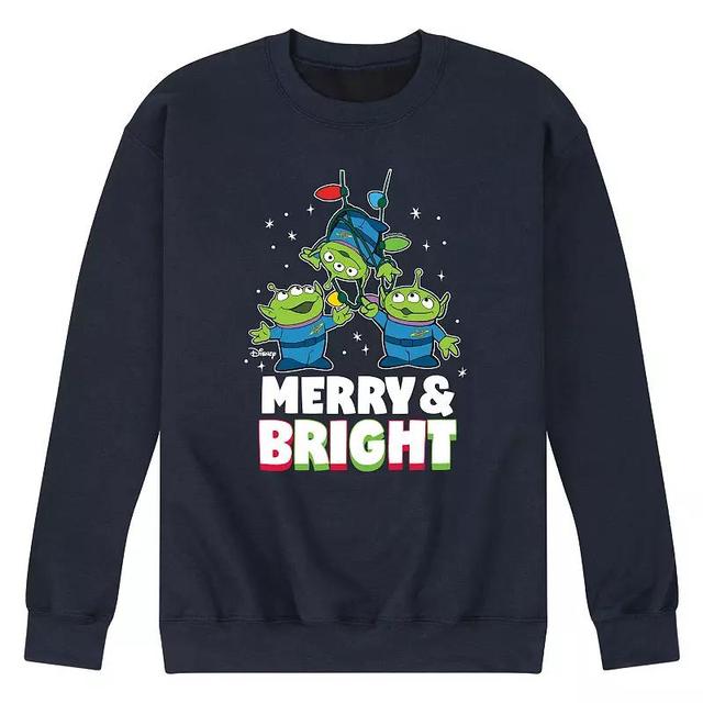 Disney / Pixars Toy Story 4 Aliens Mens Merry And Bright Fleece Sweatshirt Blue Product Image