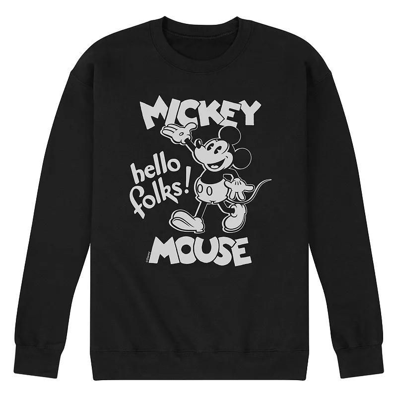 Disneys Mickey Mouse Mens Hello Folks Fleece Sweatshirt Product Image