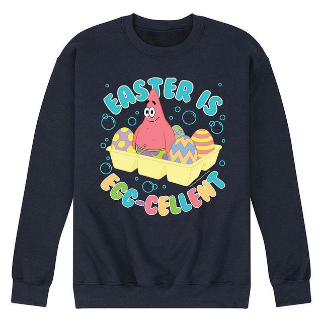 Mens SponeBob SquarePants Egg-Cellent Fleece Sweatshirt Blue Product Image