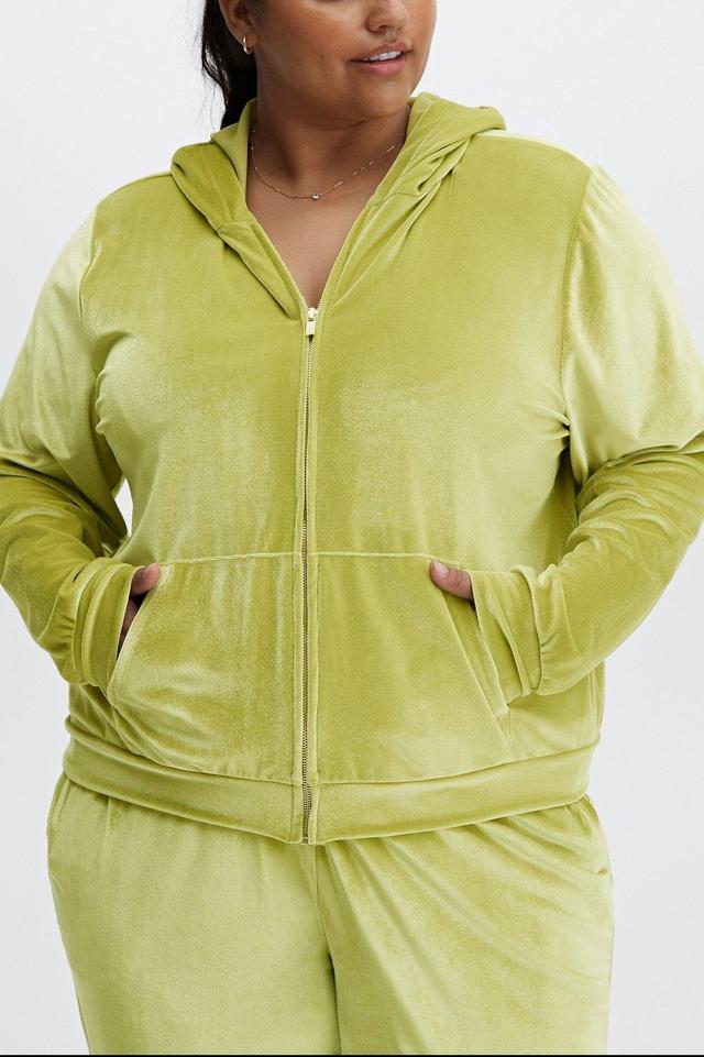 Fabletics Donna Velour Hoodie Womens green plus Size 4X Product Image