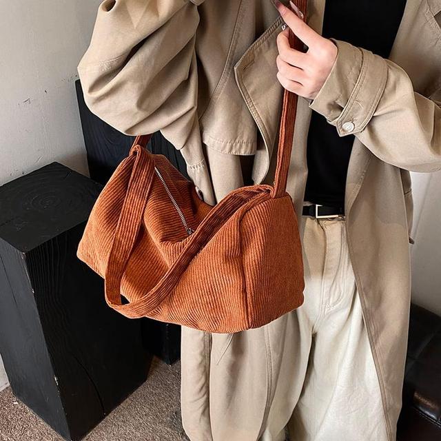 Plain Corduroy Shoulder Bag Product Image