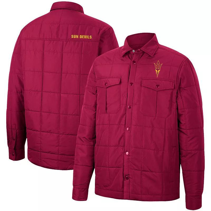 Mens Colosseum Maroon Arizona State Sun Devils Detonate Quilted Full-Snap Jacket Product Image