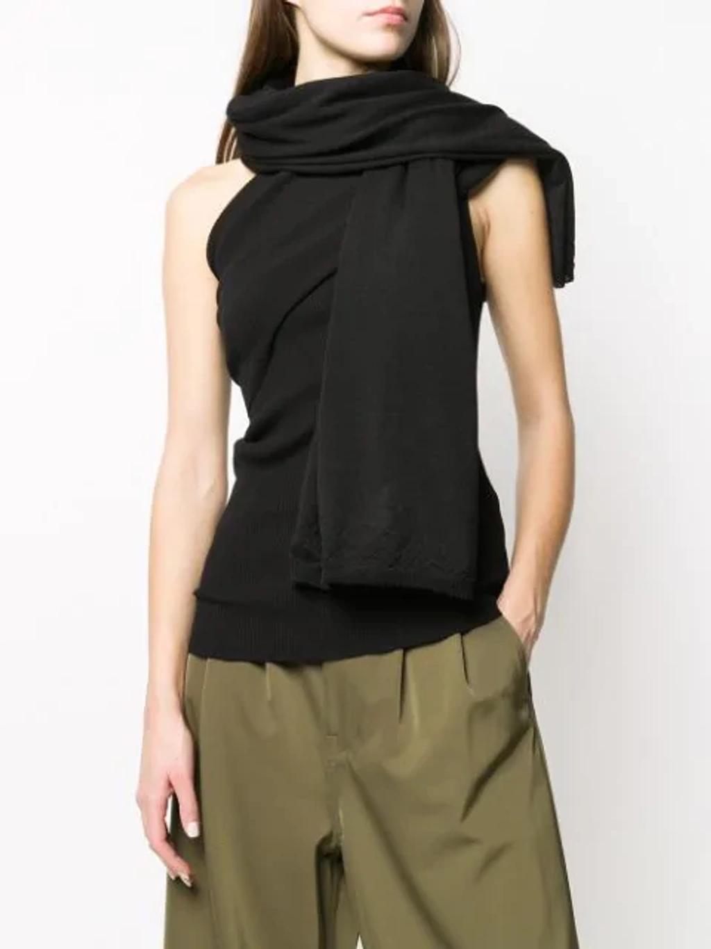 RICK OWENS Black Knit Classic Scarf Product Image