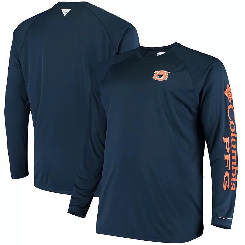 Mens Columbia Auburn Tigers Big & Tall Terminal Tackle Long Sleeve Omni-Shade T-Shirt Blue Product Image