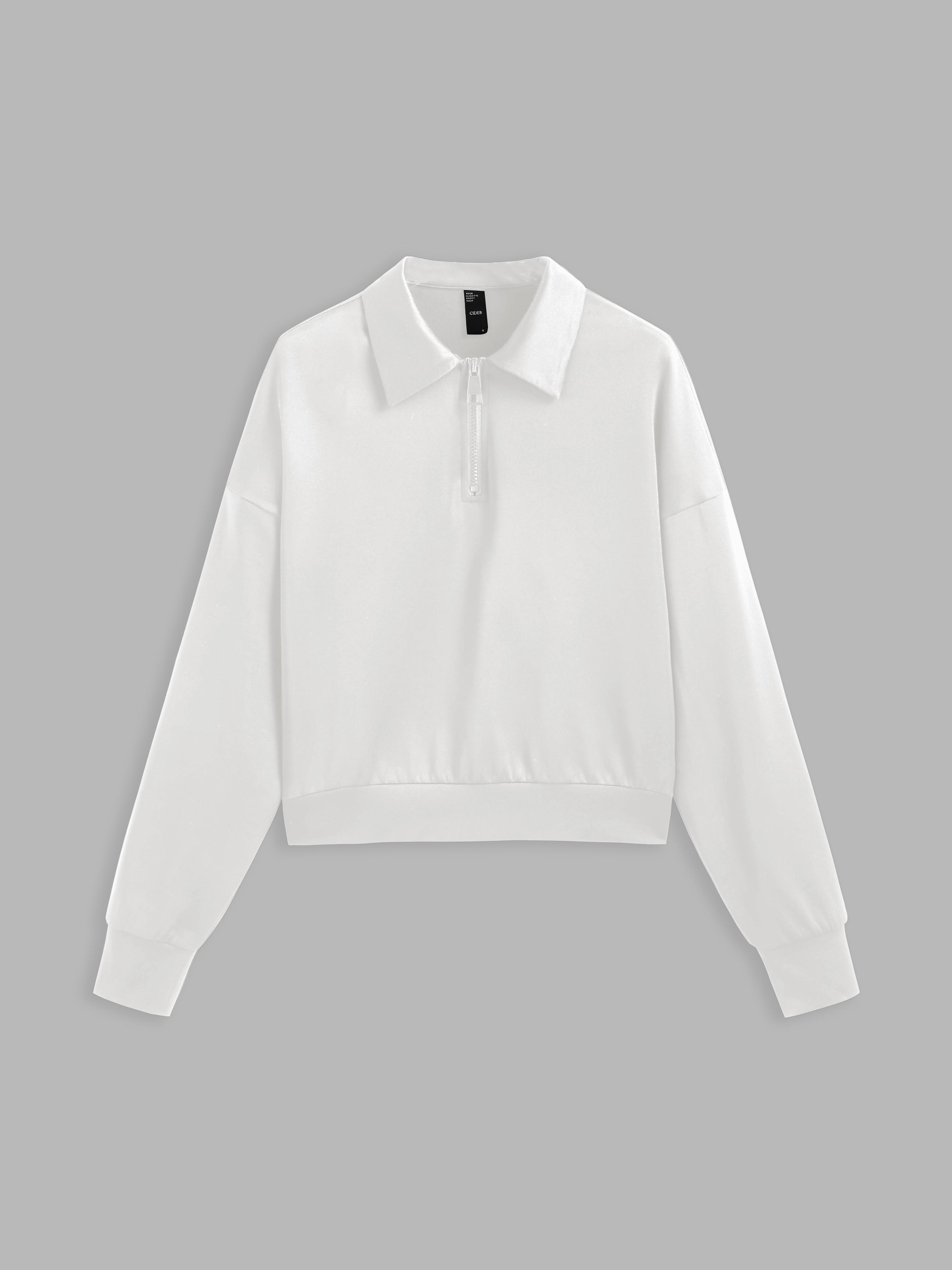 Terry Collar Zipper Sweatshirt Product Image