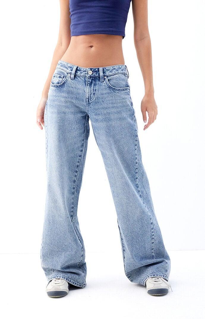 Womens Casey Twist Seam Low Rise Baggy Jeans - Product Image