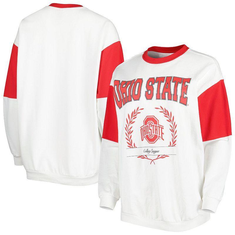 Womens Gameday Couture White Ohio State Buckeyes Its A Vibe Dolman Pullover Sweatshirt Product Image