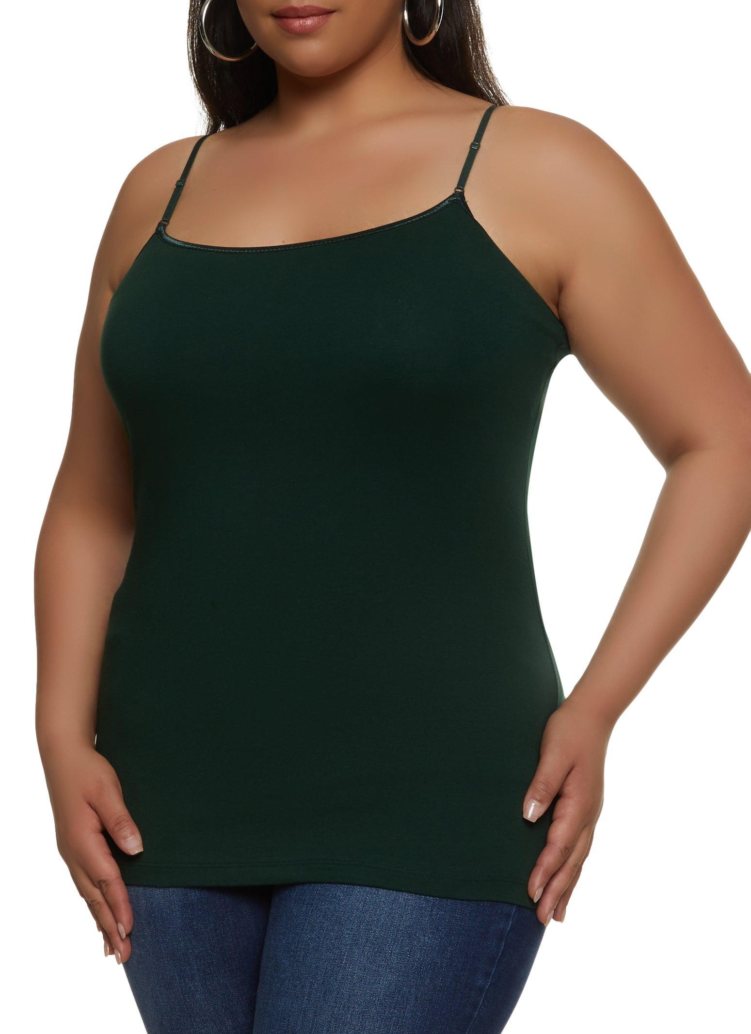 Womens Plus Size Basic Cotton Scoop Neck Cami Product Image