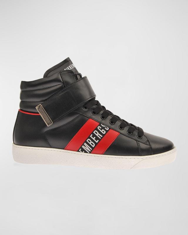 Mens Logo High-Top Leather Sneakers Product Image