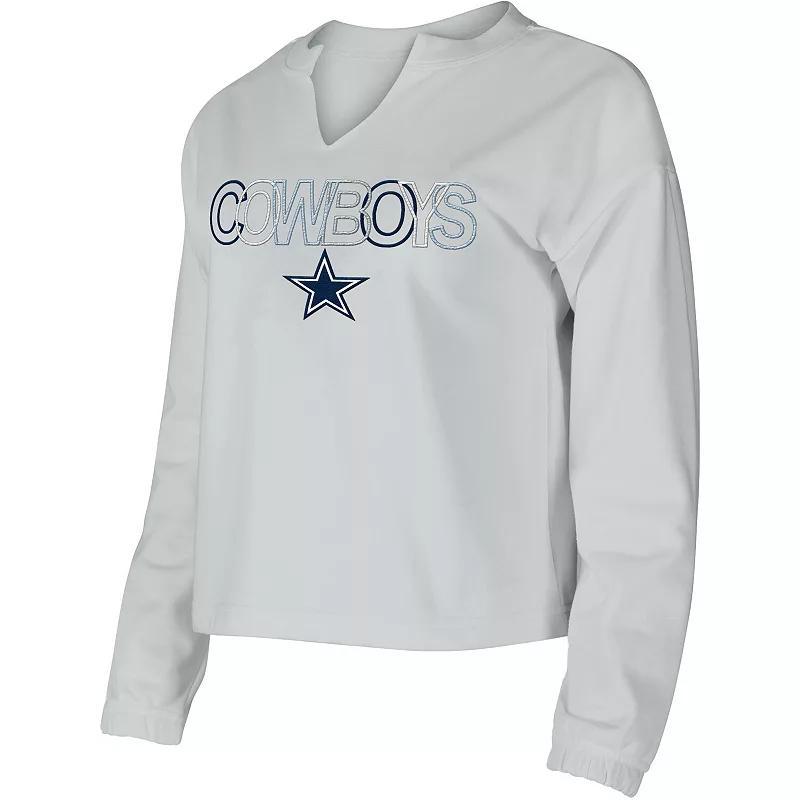 Womens Concepts Sport Gray Dallas Cowboys Sunray Notch Neck Long Sleeve T-Shirt Product Image