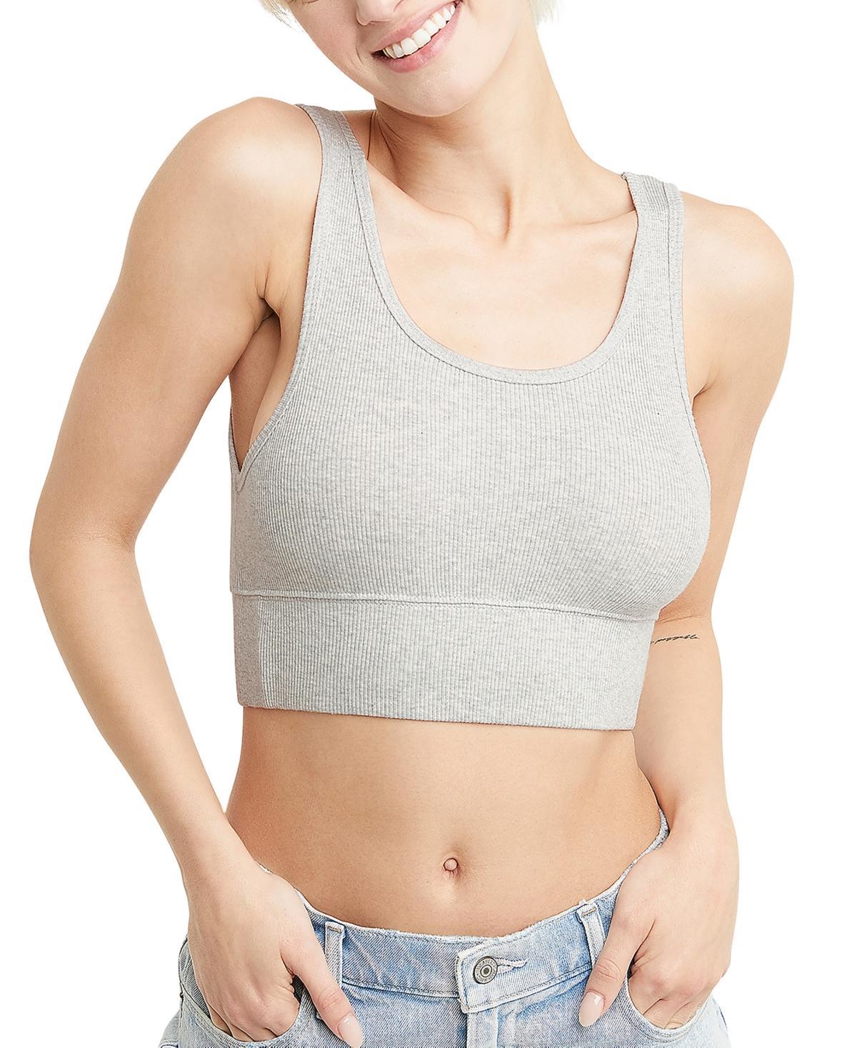 Hanes Womens Originals Cozywear Ribbed Longline Bralette OG116 Product Image