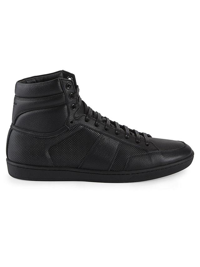 Mens Leather High Top Sneakers Product Image