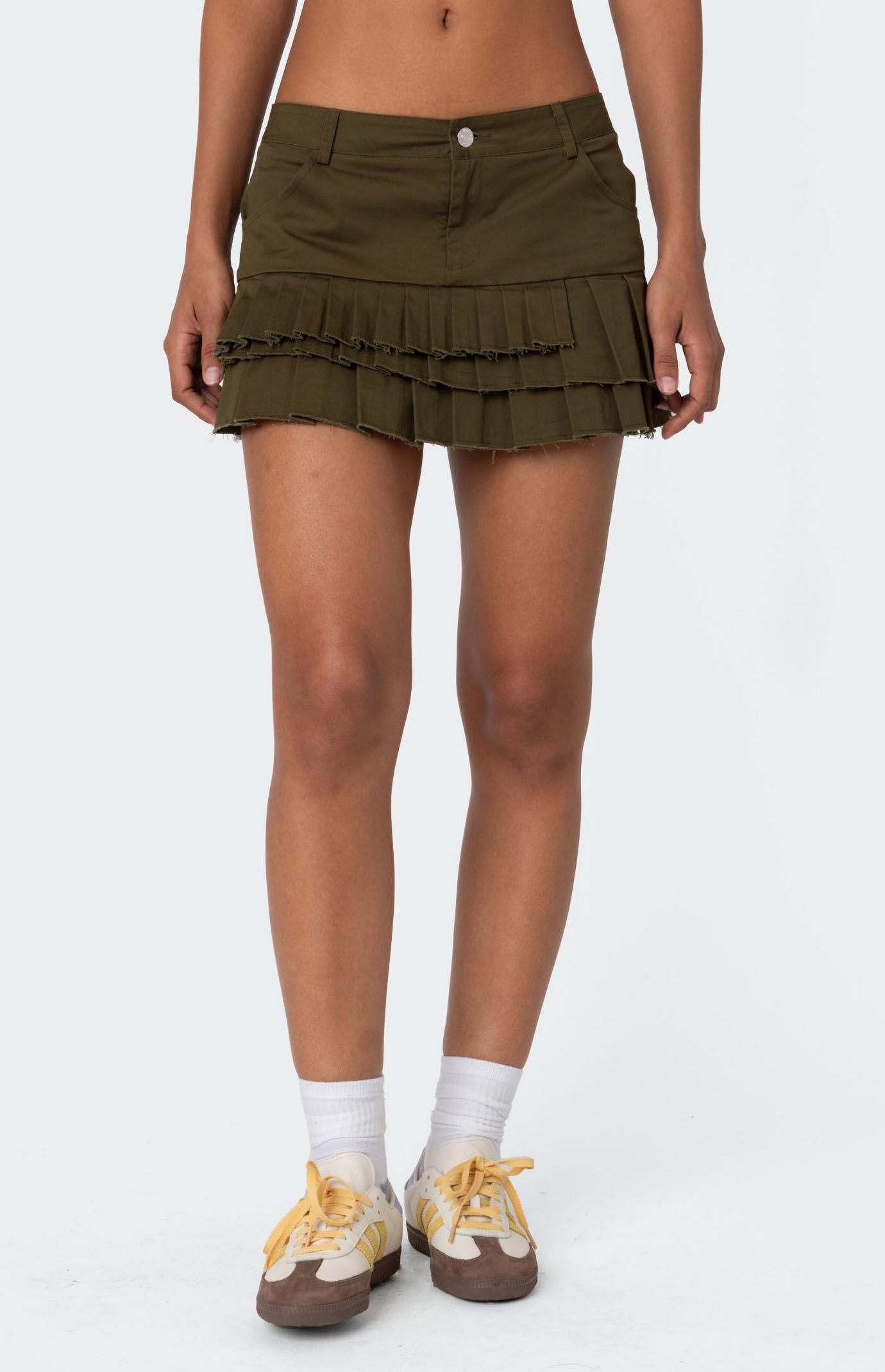 Edikted Women's Layered Pleats Mini Skirt Product Image