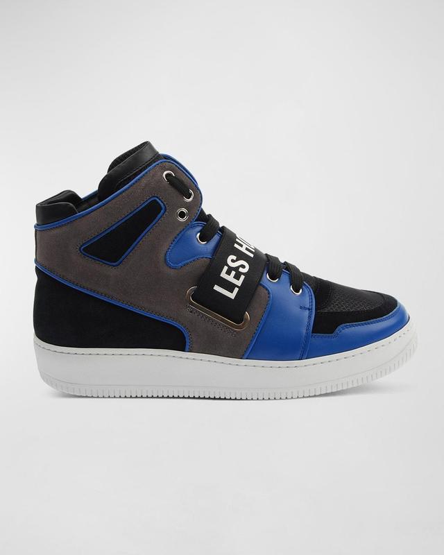 Mens Mix-Media Logo High-Top Sneakers Product Image