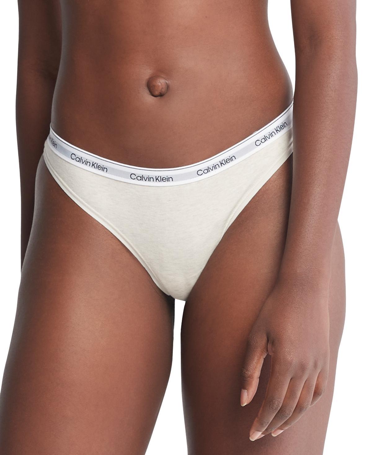 Calvin Klein Womens Modern Logo Low-Rise Thong Underwear QD5043 Product Image