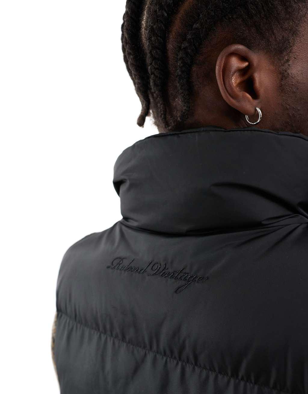 Reclaimed Vintage puffer vest in black Product Image