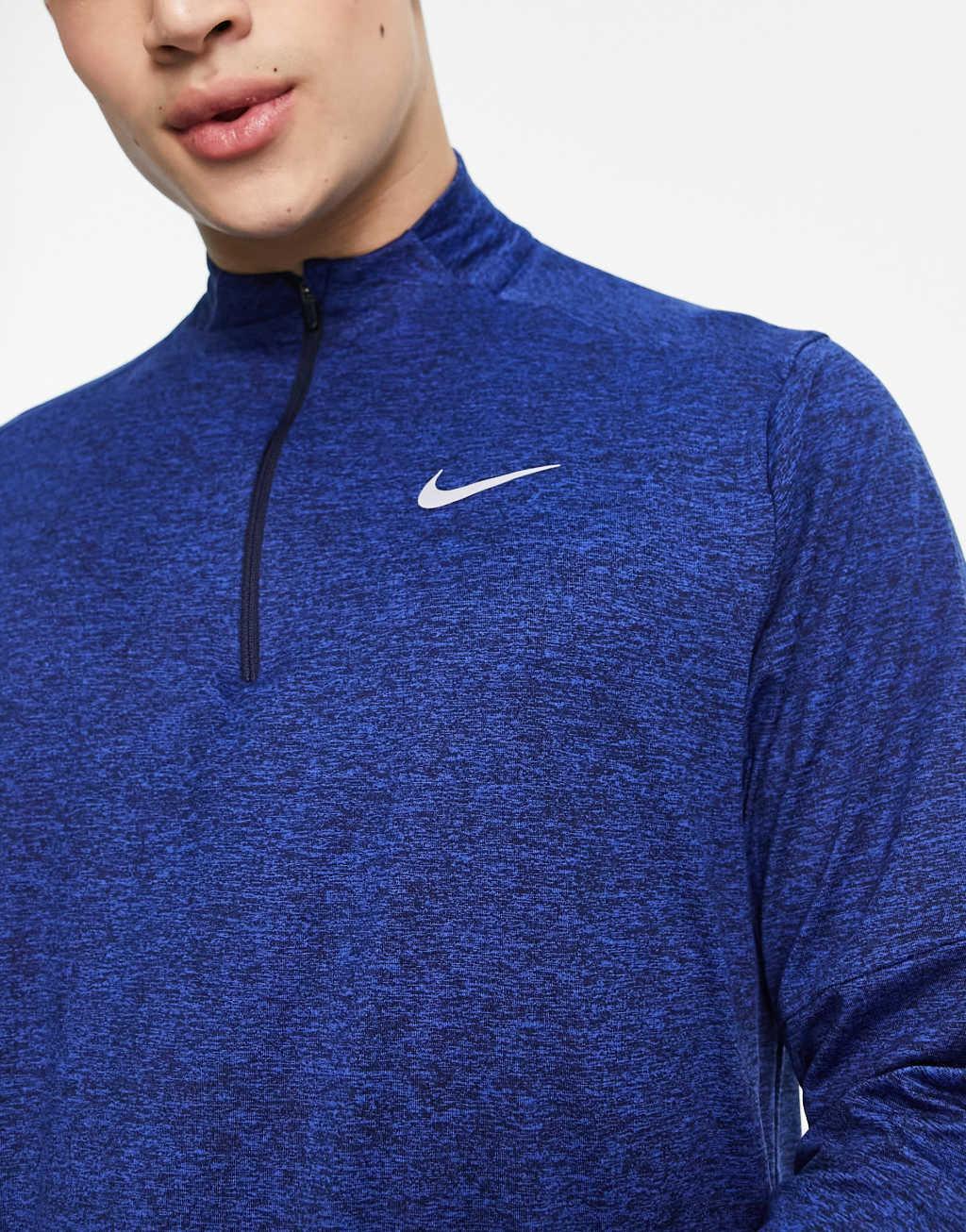 Nike Running DRI-FIT Element half-zip top in royal blue Product Image