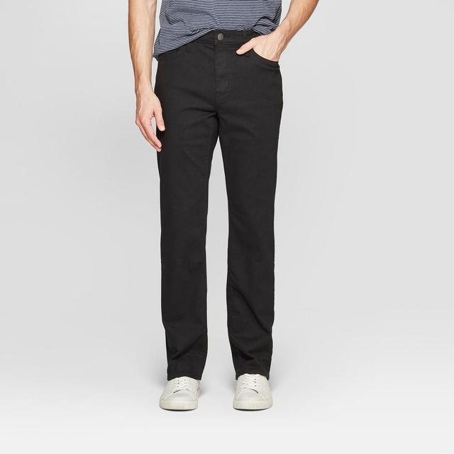 Mens Straight Fit Jeans - Goodfellow & Co Solid Black 36x30 Product Image