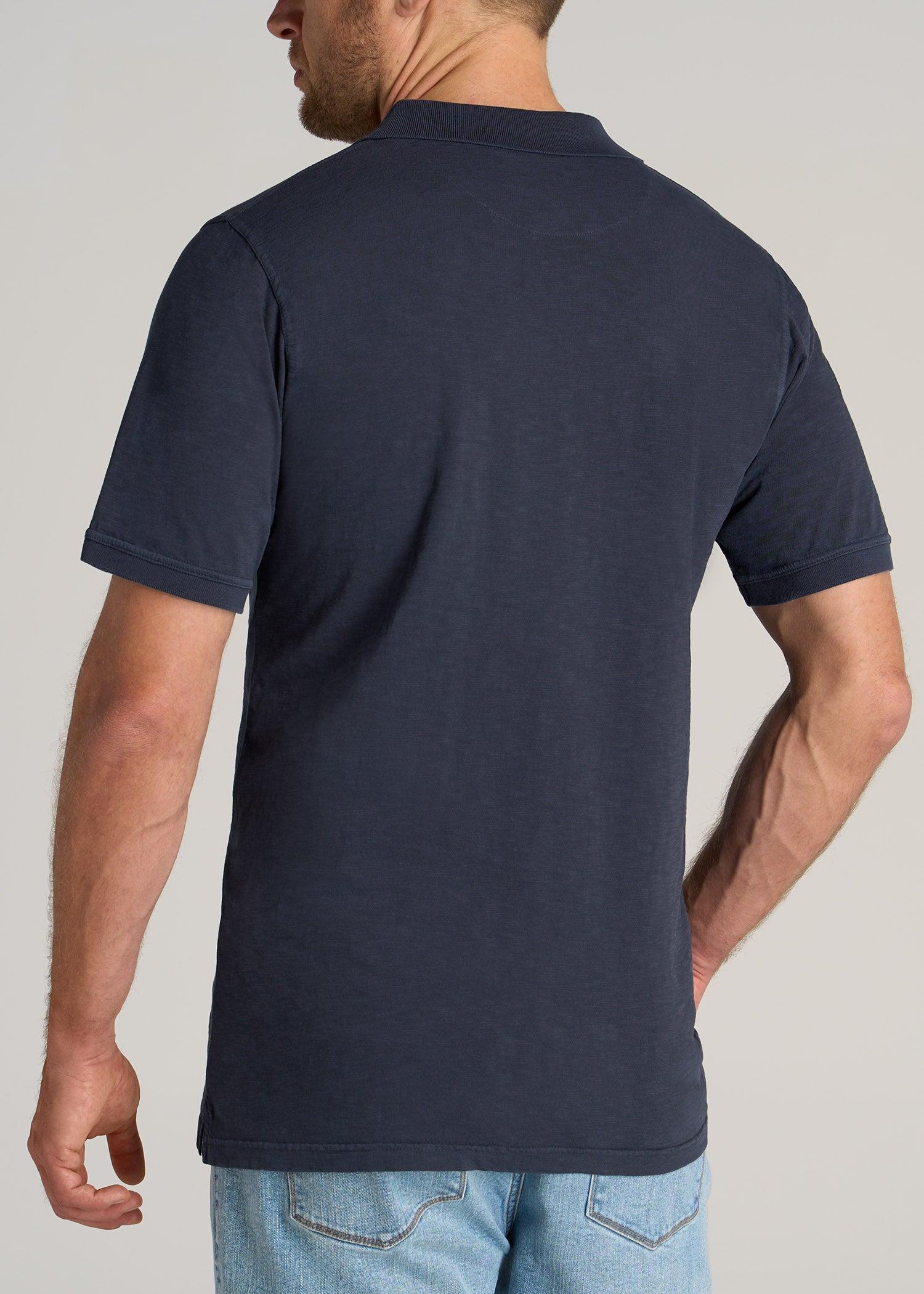 LJ&S Slub Pocket Polo Shirt for Tall Men in Vintage Midnight Navy Male Product Image