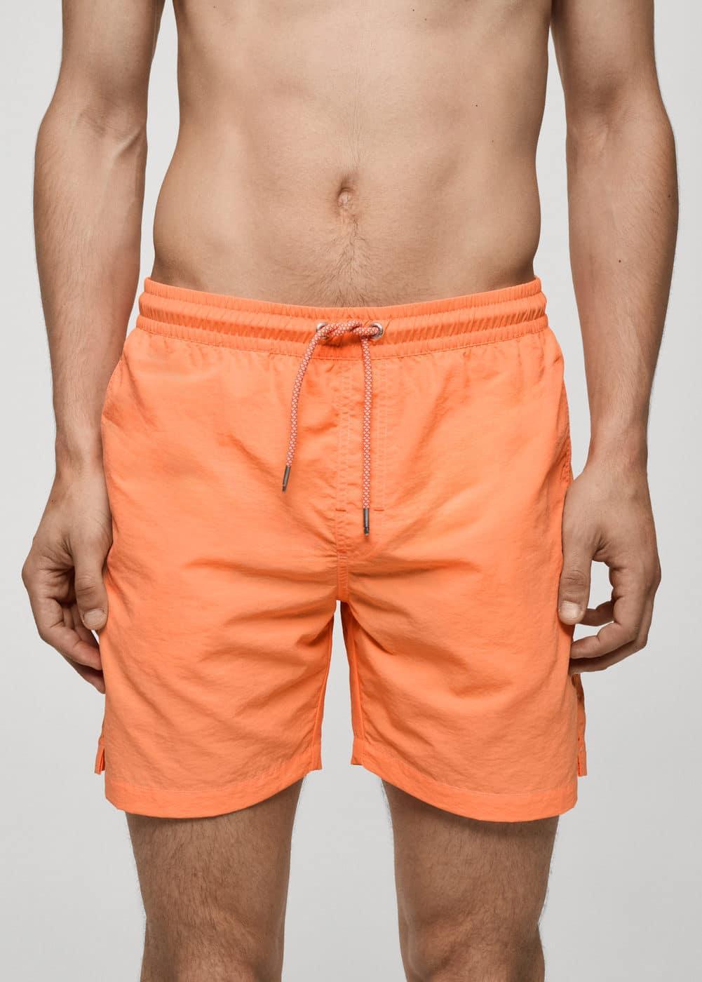 MANGO MAN - Plain lace swimsuit neon orangeMen Product Image