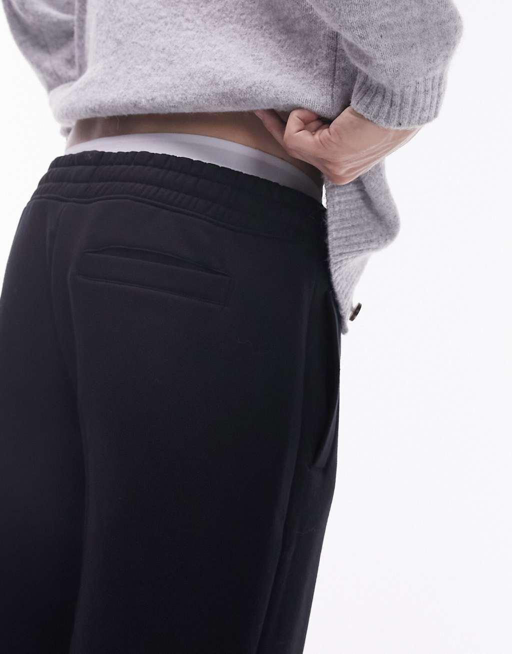 Topman straight leg sweatpants in black Product Image